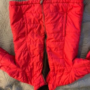 Red puffy jacket
